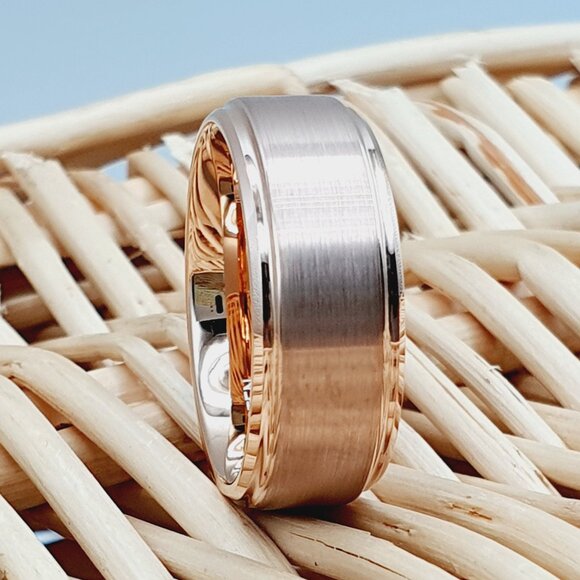 Rose Gold Tungsten Engagement Band for Men GALTUN373